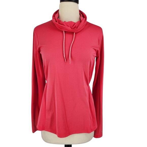 Columbia Piney Ridge Shirt Cowl Neck w/ Drawstrings Subtle Horizontal Stripe - Picture 2 of 10